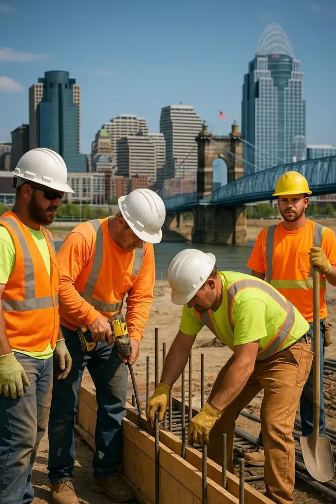 Construction professionals reviewing surety bond requirements in Ohio